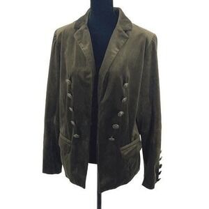 Joh Vintage Double Breasted Velveteen Blazer Jacket Green‎ Small